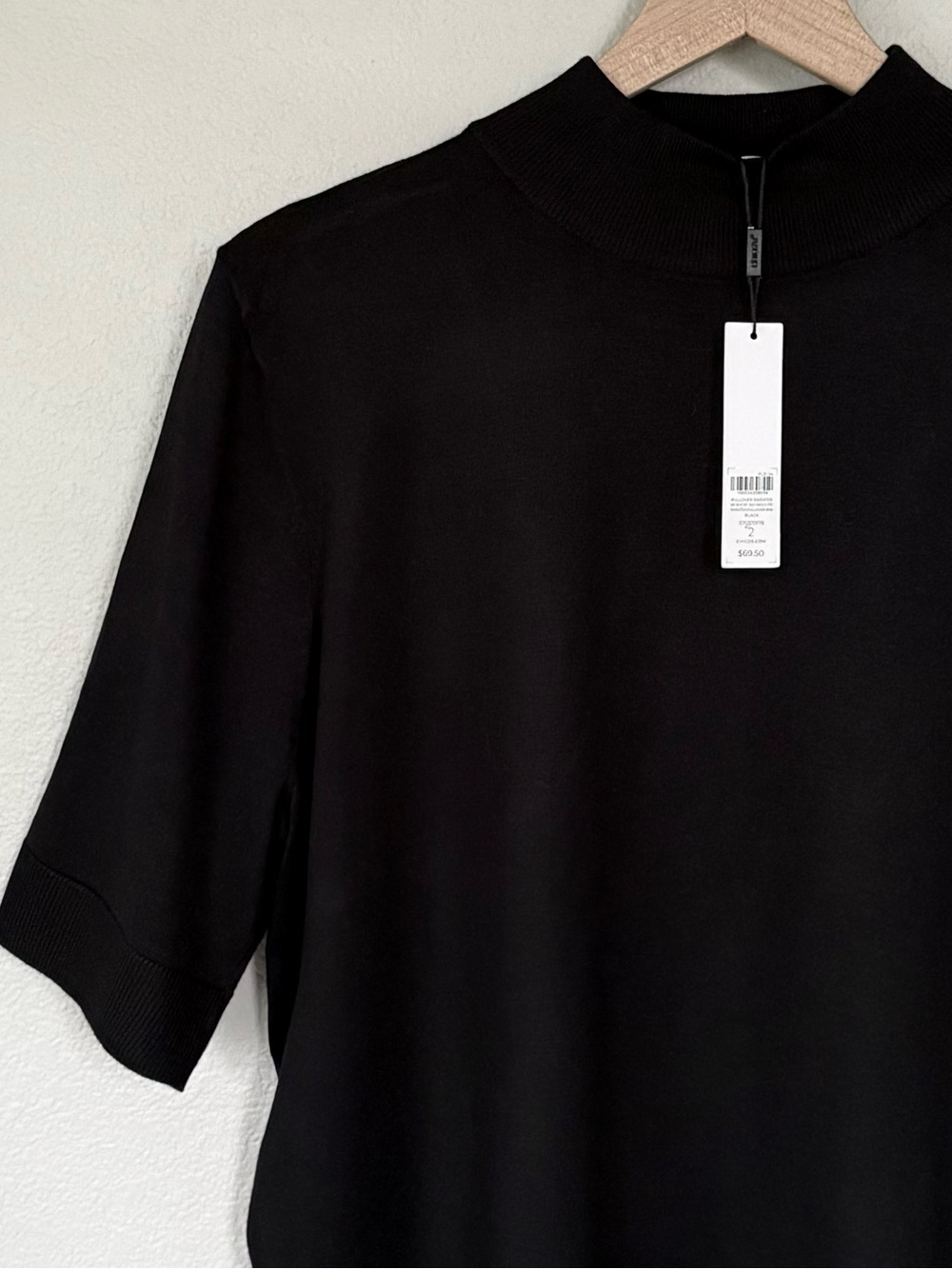 CHICO’S NWT 2 Ella Elbow Sleeve Mockneck Sweater in Black • Fall Winter Layering - Picture 3 of 9